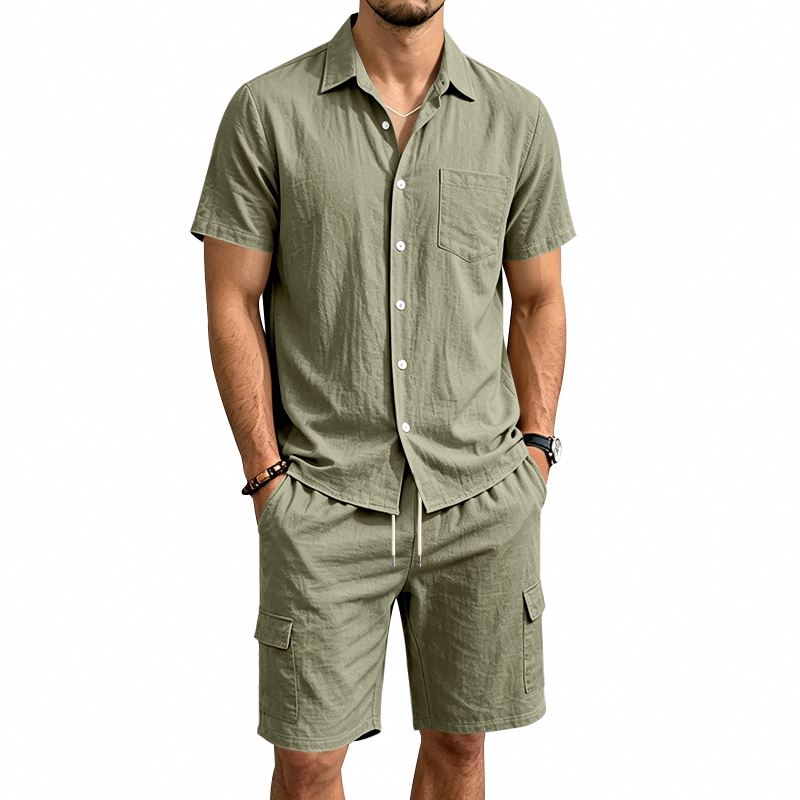Conjunto de Dos Piezas de Lino - Linen Shirt Breathable reseña y precio