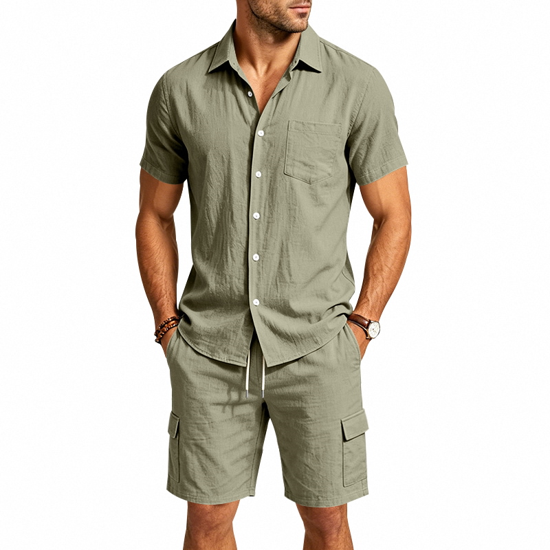 Conjunto de Dos Piezas de Lino - Linen Shirt Breathable reseña y precio