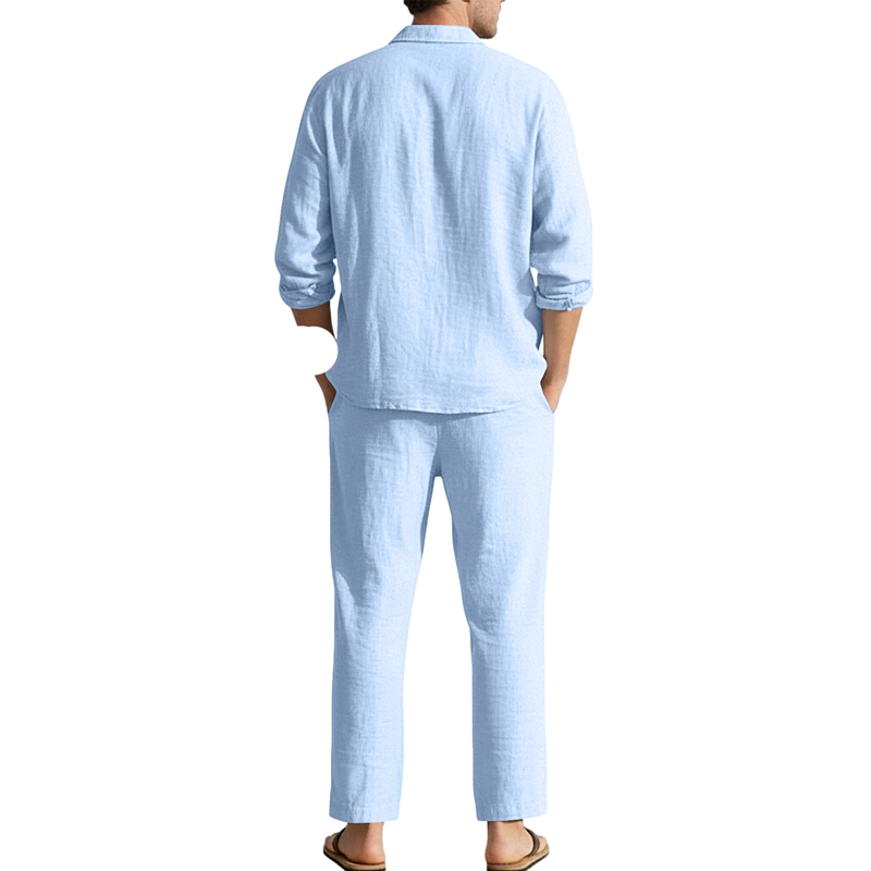Conjuntos Casuales de Lino par - Linen Shirt Breathable reseña y precio